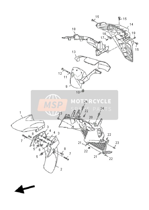 Yamaha YP125R X-MAX 2010 Fender for a 2010 Yamaha YP125R X-MAX